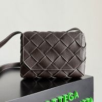 Bottega Veneta Diago Crossbody Bag In Intreccio Stitching GrainedCalfskin Coffee