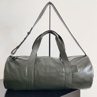 Bottega Veneta Gym Bag In Waxed Calfskin Dark Green