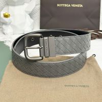 Bottega Veneta 4.0 Belt with Matte Pin Loop Buckle In Intrecciato Calfskin Grey