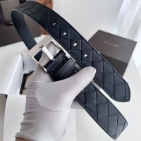 Bottega Veneta 3.5 Belt with Watch Buckle In Intrecciato Calfskin Black/Silver