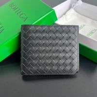 Bottega Veneta Bi-Fold Wallet with Coin Purse In Intrecciato Piccolo Calfskin Black