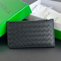 Bottega Veneta Zipped Card Case In Intrecciato Piccolo Calfskin Black