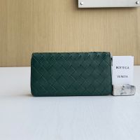 Bottega Veneta Large Zip Around Wallet In Intrecciato Calfskin Green