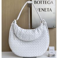 Bottega Veneta Large Gemelli Shoulder Bag In Intrecciato Lambskin White