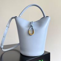 Bottega Veneta Liberta Bucket Bag In Smooth Calfskin Sky Blue