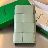 Bottega Veneta Long Cassette Wallet In Intrecciato Calfskin Khaki