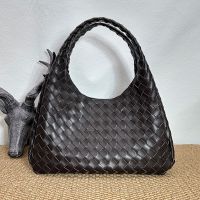 Bottega Veneta Medium Campana Shoulder Bag In Supple Intrecciato Lambskin Brown