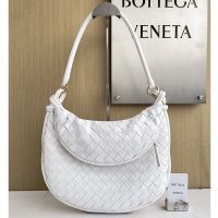 Bottega Veneta Medium Gemelli Shoulder Bag In Intrecciato Leather White