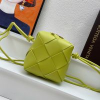Bottega Veneta Mini Cassette Camera Bag In Intreccio Leather Yellow