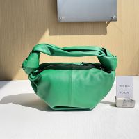 Bottega Veneta Mini Double Knot Top Handle Bag In Calfskin Dark Green