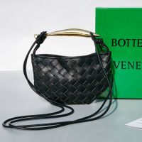 Bottega Veneta Mini Sardine Top Handle Bag In Intrecciato Lambskin Black