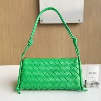 Bottega Veneta Pouch On Strap In Intrecciato Lambskin Green