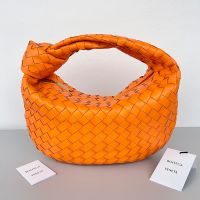 Bottega Veneta Small Jodie Shoulder Bag In Intrecciato Leather Orange