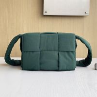 Bottega Veneta Medium Cassette Crossbody Bag In Intreccio Padded Nylon Green