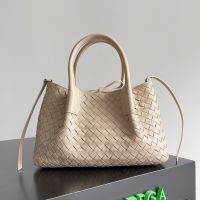Bottega Veneta Small Pinacoteca Tote 24 In Intrecciato Silky Calfskin Beige