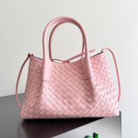 Bottega Veneta Small Pinacoteca Tote 24 In Intrecciato Silky Calfskin Pink