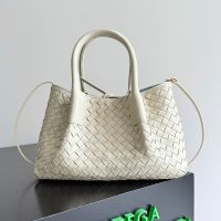 Bottega Veneta Small Pinacoteca Tote 24 In Intrecciato Silky Calfskin White