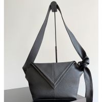 Bottega Veneta Small Sawyer Shoulder Bag In Grained Calfskin Black
