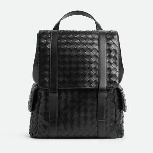 Bottega Veneta Back To School Backpack In Intrecciato Calfskin Black