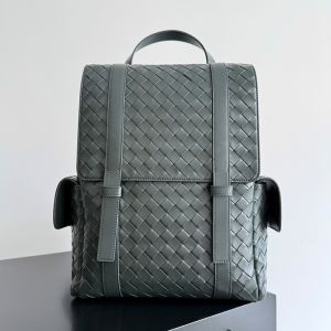 Bottega Veneta Back To School Backpack In Intrecciato Calfskin Dark Green