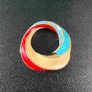Bottega Veneta Twist Ring In Metal with Enamel Multicolor
