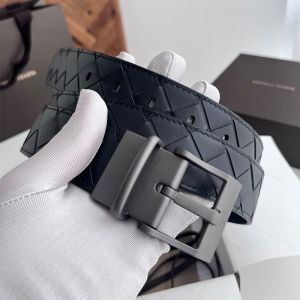 Bottega Veneta 3.5 Belt with Matte Watch Loop Buckle In Intrecciato Calfskin Black