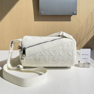 Bottega Veneta Mini Webbing Travel Bag In Intrecciato Fabric White