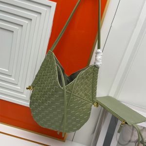 Bottega Veneta Small Solstice Shoulder Bag In Intrecciato Leather Olive