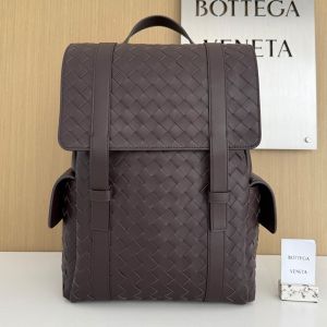 Bottega Veneta Back To School Backpack In Intrecciato Calfskin Dark Brown