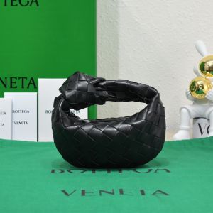 Bottega Veneta Micro Jodie Top Handle Bag In Intrecciato Leather Black