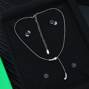 Bottega Veneta Drop Necklace In Metal Silver