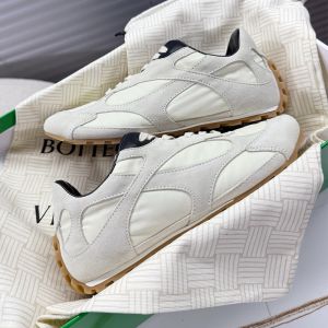 Bottega Veneta Orbit Flash Sneakers Unisex Suede and Nylon Grey/Beige